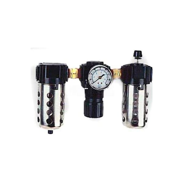 Arrow Pneumatics Arrow 3/8" FRL N33453W, Gauge, Metal Bowl W/Sight, Manual & Ultra Fog Lubricator N33453W - main